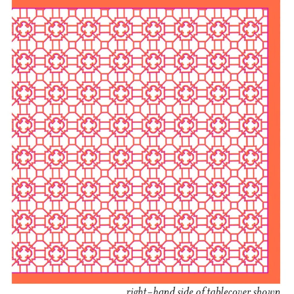 Garden Trellis Cloth Tablecover in Fuchsia & Orange - 1 Tablecover