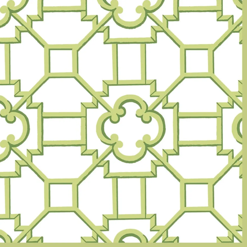 Garden Trellis Green Napkin Cloth Dinner Napkins - 4 Dinner Napkins