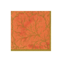 Gilded Majolica Coral Boxed Cocktail Napkins - includes 12 Boxed Cocktail Napkins