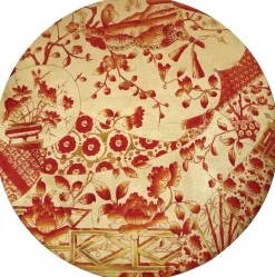 Gilded Porcelain Coral & Gold Placemats - 1 Each