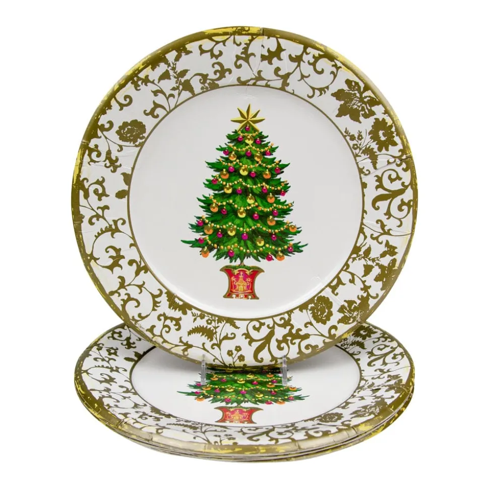 Gilded Tree Paper Dinner Plates - 8 Per Package