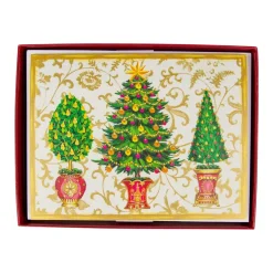 Gilded Trees Classic Boxed Christmas Cards - includes 15 cards & envelopes