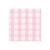 Gingham Paper Cocktail Napkins in Pink - 20 Per Package
