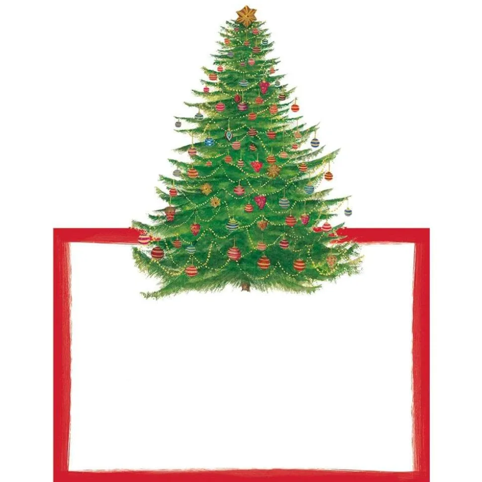 Glittering Tree Place Cards Die Cut Package 8 In