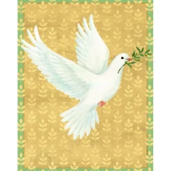 Golden Peace Dove Personalized Christmas Cards