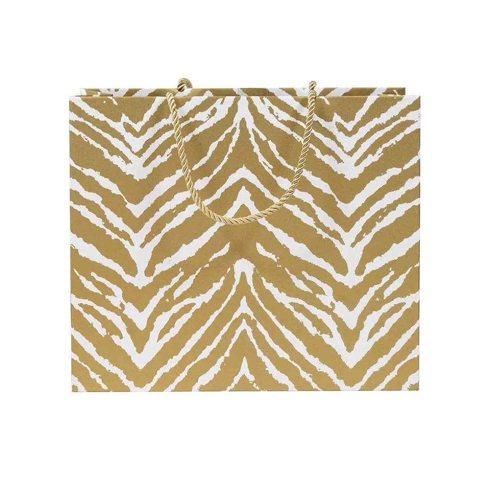Go Wild Gold & White Large Gift Bag - 1 Each