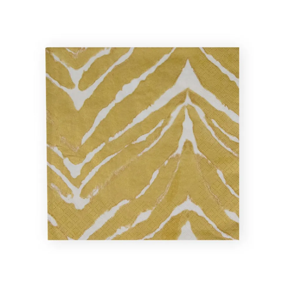 Go Wild White & Gold Luncheon Napkins - 20 Per Package