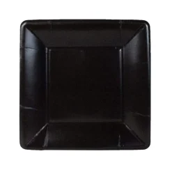 Grosgrain Square Paper Salad & Dessert Plates in Black - 8 Per Package