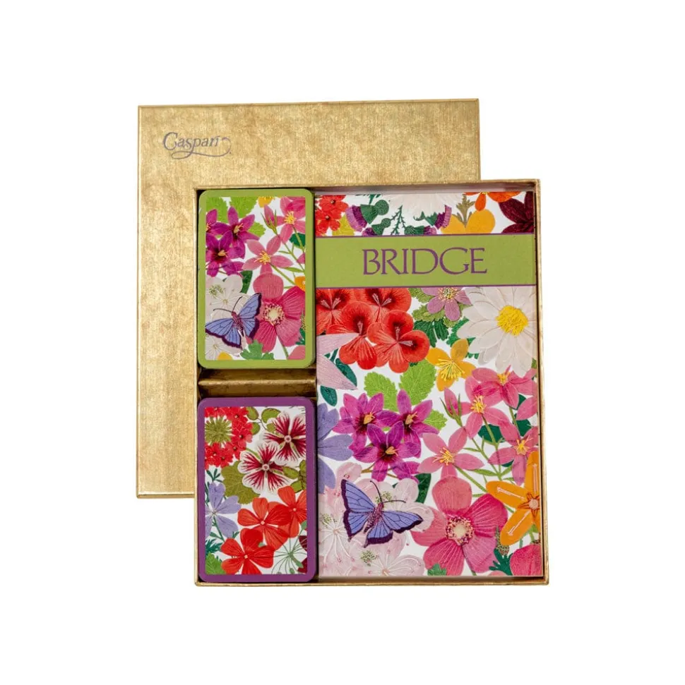 Halsted Floral Bridge Gift Set - 2 Playing Card Decks & 2 Score Pads