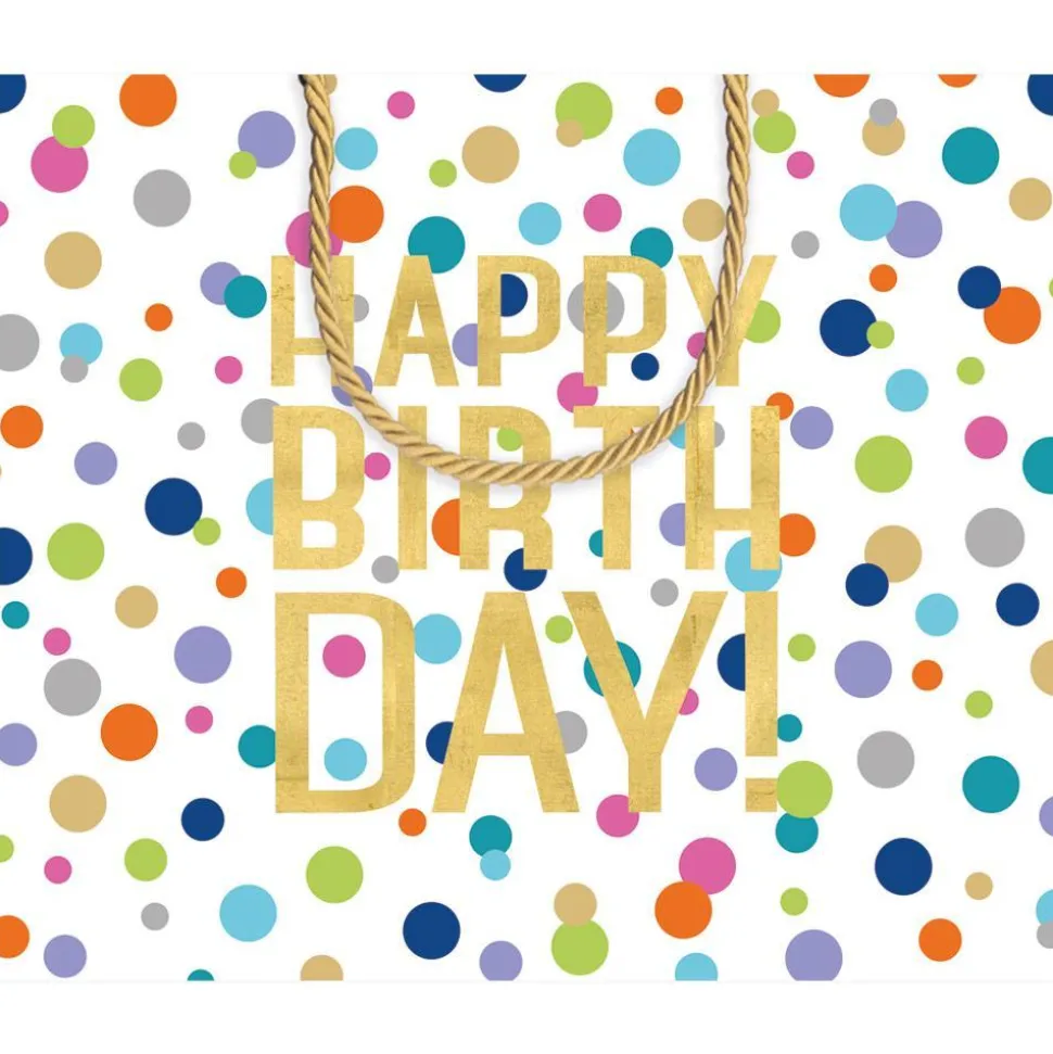 Happy Birthday Confetti Large Gift Bag - 1 Each