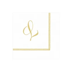 Hemstitch Script Single Initial Paper Cocktail Napkins - 20 Per Package