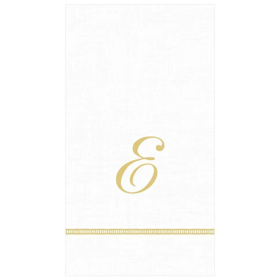 Hemstitch Script Single Initial Paper Guest Towel Napkins - 15 Per Package