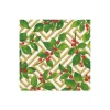 Holly And Fretwork White Boxed Cocktail Napkins - includes 12 Boxed Cocktail Napkins