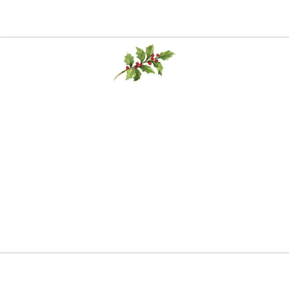 Holly Sprig Correspondence Cards - 20 Card & Envelopes