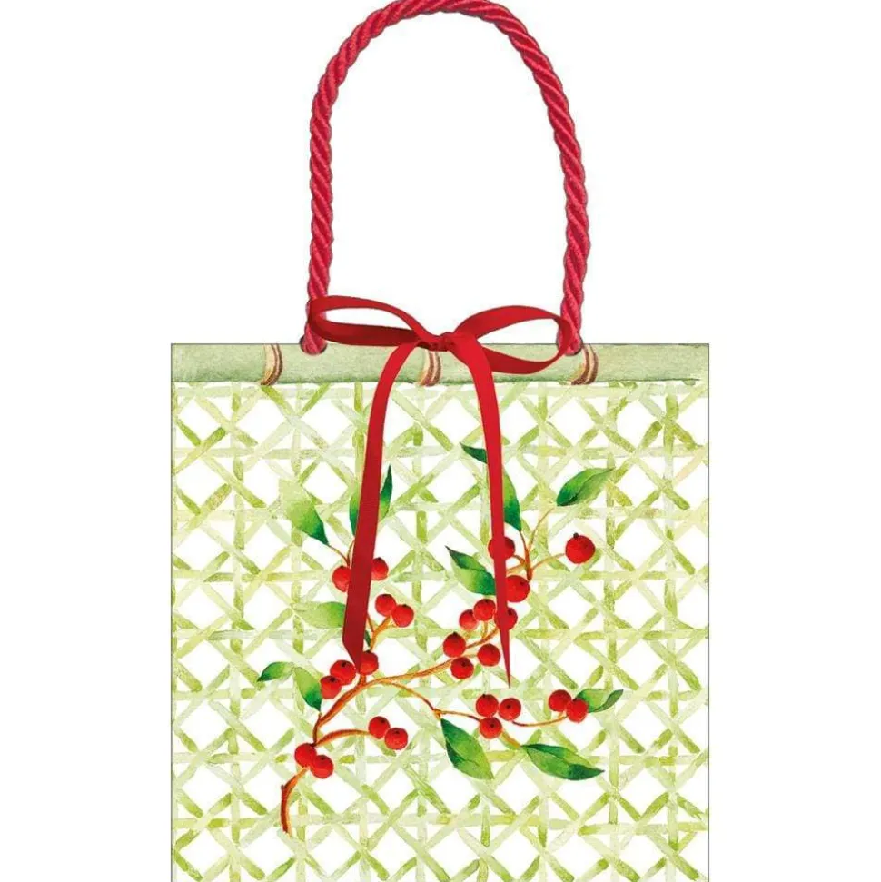 Holly Trellis Small Square Gift Bag - 1 Each