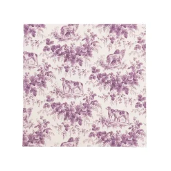 Hunting Toile Aubergine Cocktail Napkins - includes 20 Cocktail Napkins
