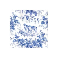 Hunting Toile Blue Cocktail Napkins - includes 20 Cocktail Napkins