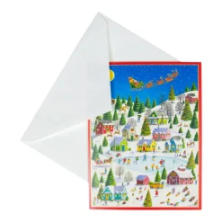 Ice Skating at Christmas Large Boxed Christmas Cards - includes 15 cards & envelopes