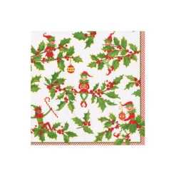 Jingle Elves Boxed Cocktail Napkins - 40 Per Box