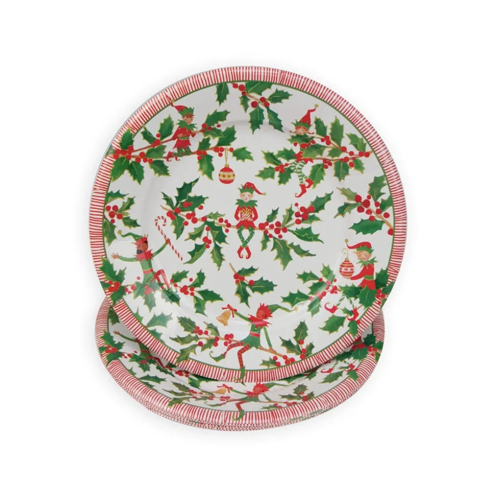 Jingle Elves Salad & Dessert Plates - 8 Per Package