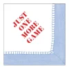 Just One More Game Paper Cocktail Napkins - Linen Border in Light Blue