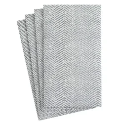 Jute Paper Linen Guest Towel Napkins in Charcoal - 12 Per Package