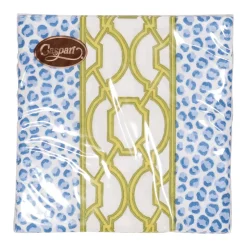Knots And Spots Blue & Green Cocktail Napkins - 20 Per Package