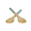 Lacquered Bamboo Salad Servers in Ice Blue - 1 Pair