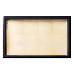 Lacquer Guest Towel Napkin Holder in Black & Gold - 1 Each
