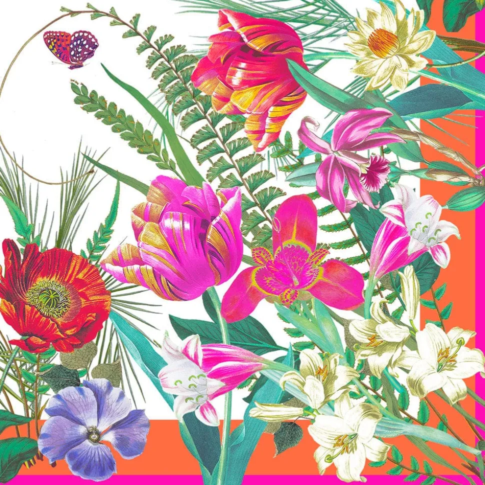 La Dolce Vita Fuchsia & Orange Cloth Dinner Napkins - Set of 4, Three Sets
