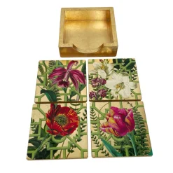 La Dolce Vita Gold Coasters - Set Of 4 In Holder