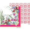 La Dolce Vita Kantha Quilt Fuchsia & Orange Table Covers - 1 Table Cover