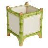 Large Green & Gold Bamboo Cachepot
