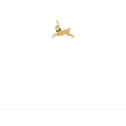 Leaping Reindeer Foil Correspondence Cards - 20 Card & Envelopes