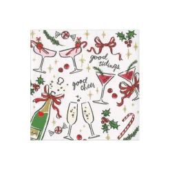 Let's Be Merry Paper Cocktail Napkins - 20 Per Package