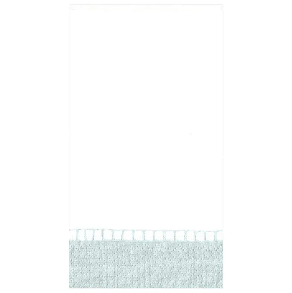 Linen Border Paper Guest Towel Napkins in Silver - 15 Per Package