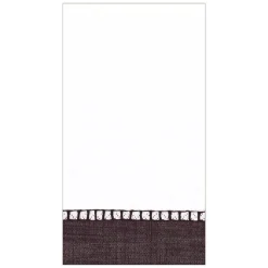 Linen Border Paper Guest Towel Napkins in Black - 15 Per Package