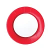 Linen Border Paper Salad & Dessert Plates in Red - 8 Per Package