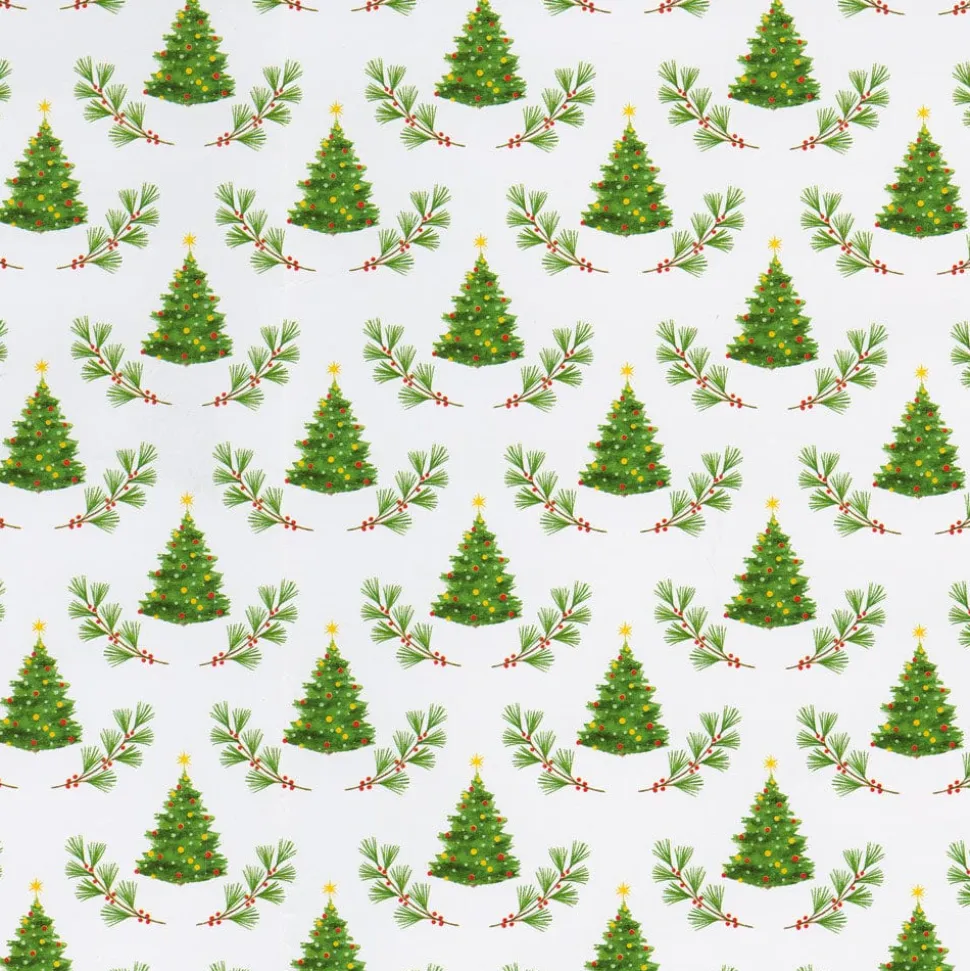 Little Christmas Trees Gift Wrap - One 30" X 8' Roll