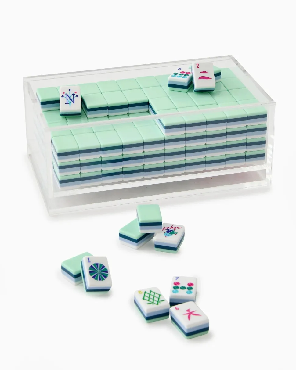 Mahjong Acrylic Tile Box - Clear Lid