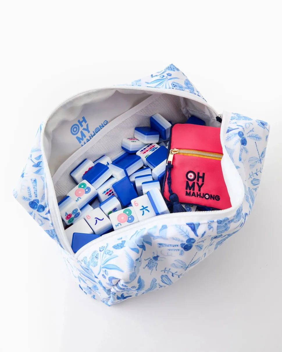Mahjong Tile Storage Bag - Amazon Blue