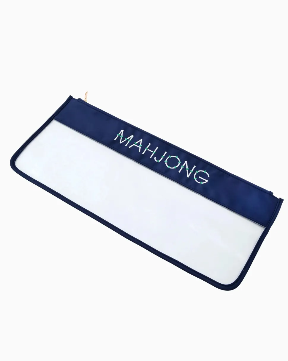 Mahjong Tile Storage Bag - Navy Bamboo