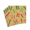 Merry Christmas Toss Paper Cocktail Napkins in Gold - 20 Per Package
