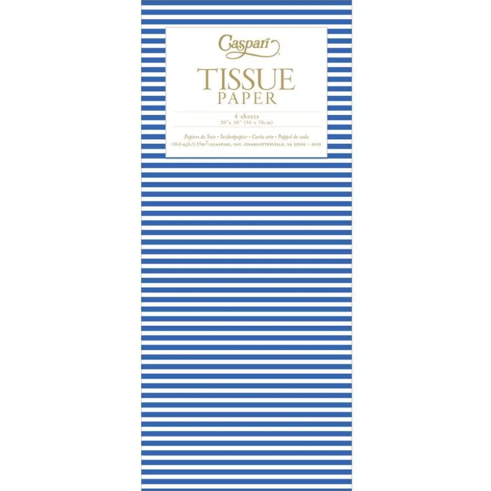 Mini Stripe Tissue Paper in Navy - 4 Sheets Included