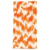Modern Moiré Cloth Dinner Napkins in Orange - Set of 4, Three Sets