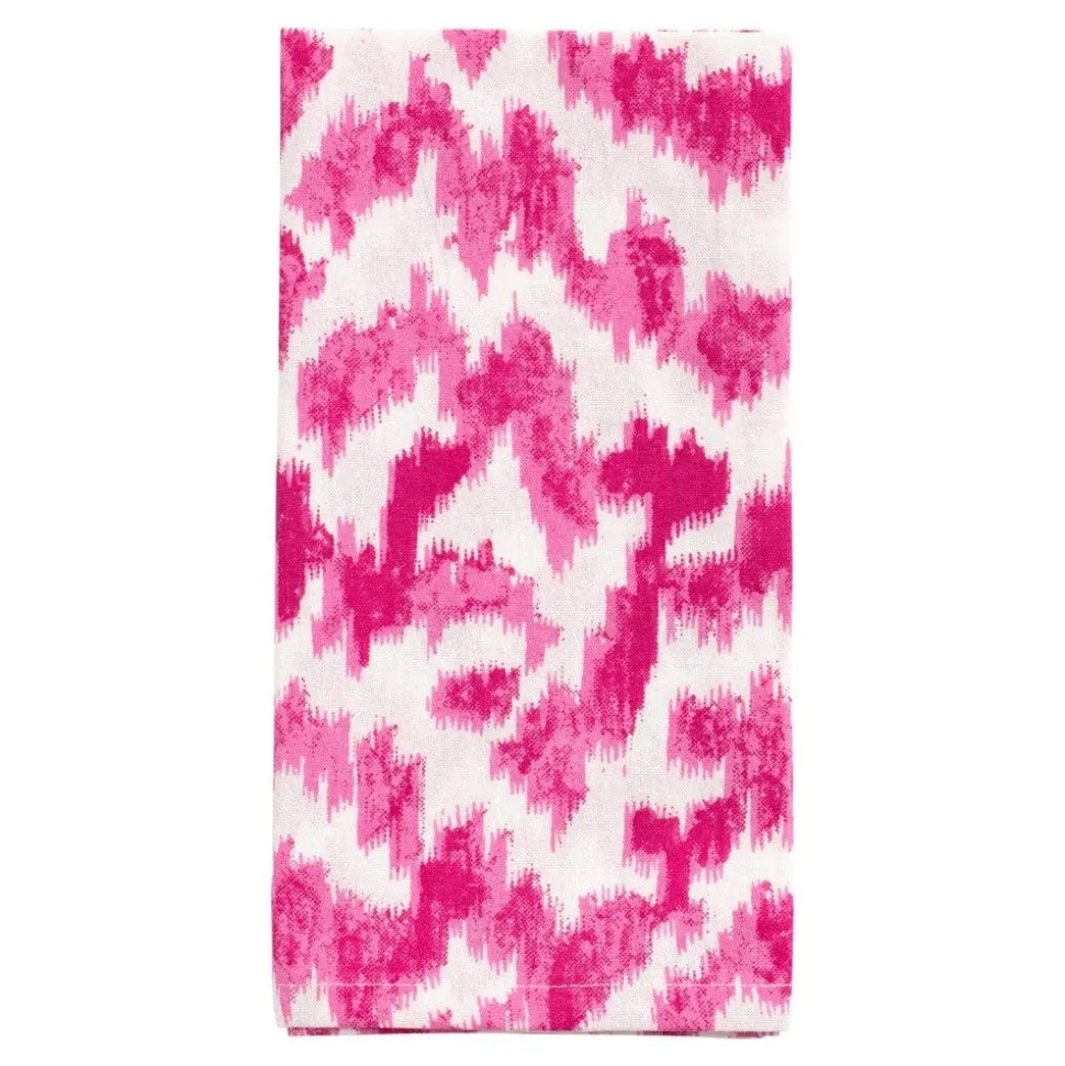 Modern Moiré Cloth Dinner Napkins in Fuchsia - Set of 4