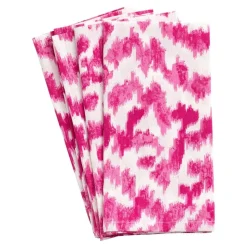 Modern Moiré Cloth Dinner Napkins in Fuchsia - Set of 4
