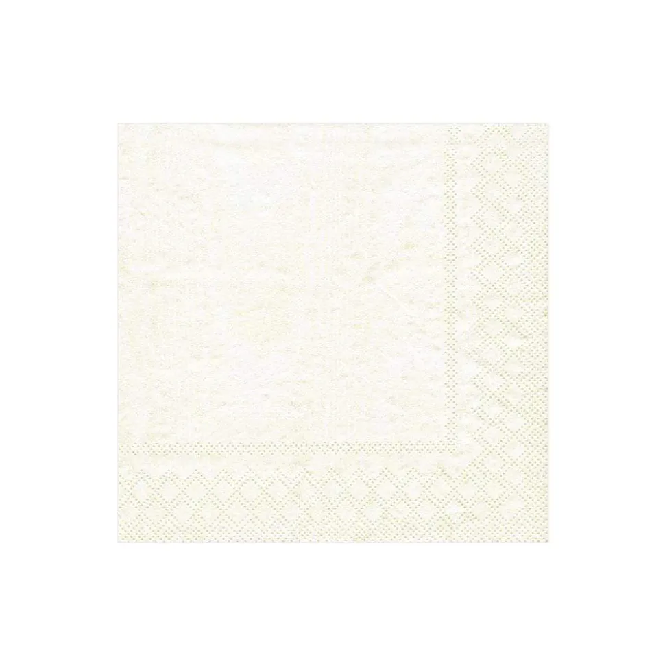 Moiré Paper Cocktail Napkins in Ivory - 20 Per Package