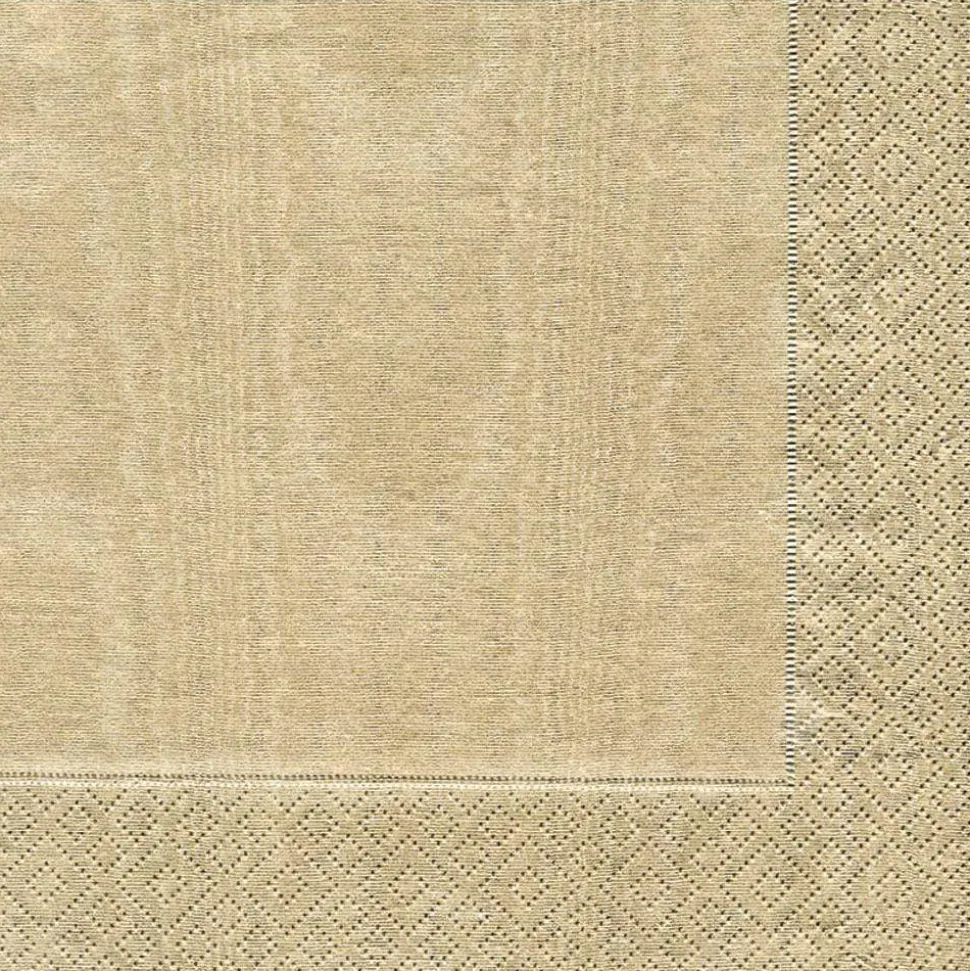 Moiré Paper Dinner Napkins in Gold - 20 Per Package