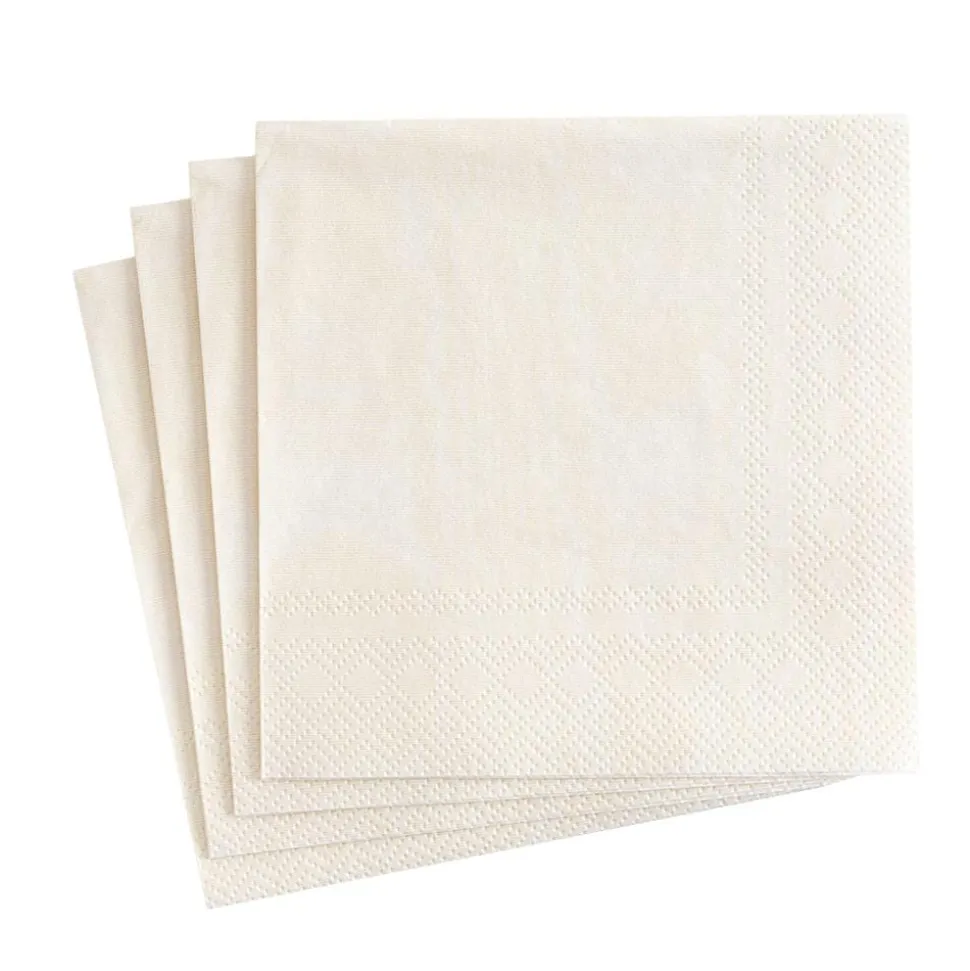 Moiré Paper Luncheon Napkins in Ivory - 20 Per Package